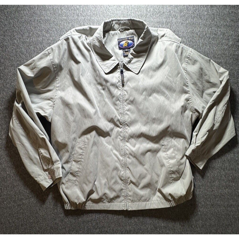 VTG Falcon Bay Bomber Jacket Mens Size 2XL Grey Free Shipping